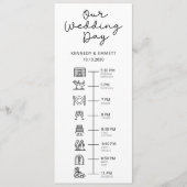Wedding Day Timeline Flat Programma Programmakaart (Voorkant)