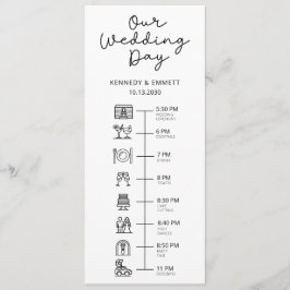 Wedding Day Timeline Flat Programma Programmakaart