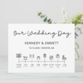 Wedding Day Timeline Program Programmakaart (Staand voorkant)