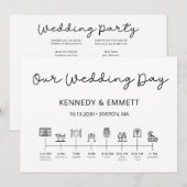 Wedding Day Timeline Program Programmakaart (Voorkant / Achterkant)