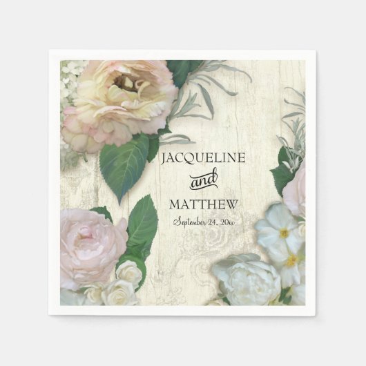 Wedding Decor Modern   Floral Rustic Servet (Voorkant)