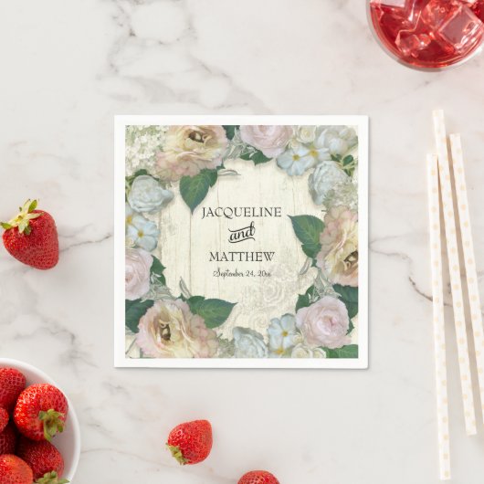 Wedding Decor Modern Floral Rustic Servetten (Insitu)