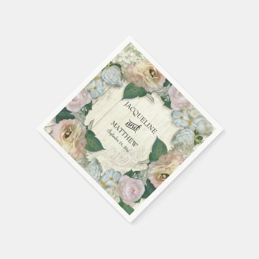 Wedding Decor Modern Floral Rustic Servetten (Hoek)