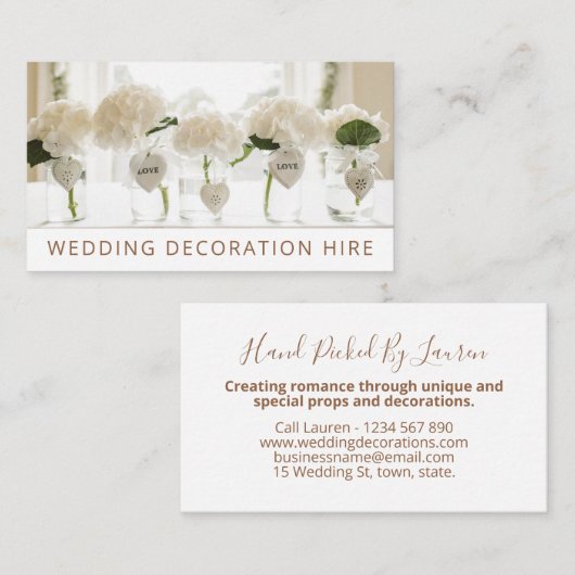 Wedding Decoration Hire Visitekaartje (Voorkant / Achterkant)