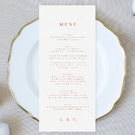 Wedding Desert Terracotta White Menu
