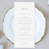 Wedding Desert Terracotta White Menu