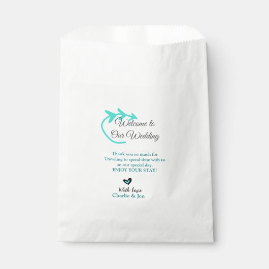 Wedding Destination Celebration welkom reizen Bedankzakje (Voorkant)