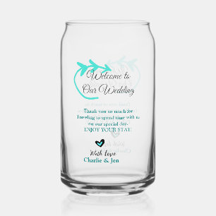 Wedding Destination Celebration welkom reizen Blikvorm Glas