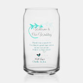 Wedding Destination Celebration welkom reizen Blikvorm Glas (Achterkant)