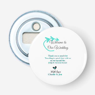 Wedding Destination Celebration welkom reizen Button Flesopener