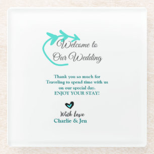 Wedding Destination Celebration welkom reizen Glazen Onderzetter