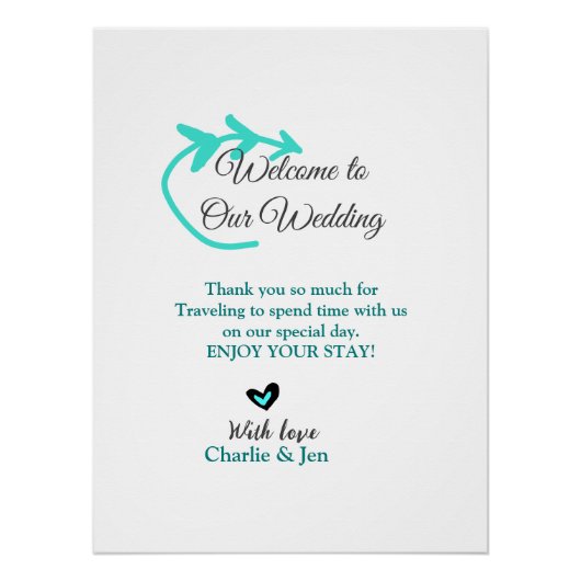 Wedding Destination Celebration welkom reizen Perfect Poster (Voorkant)