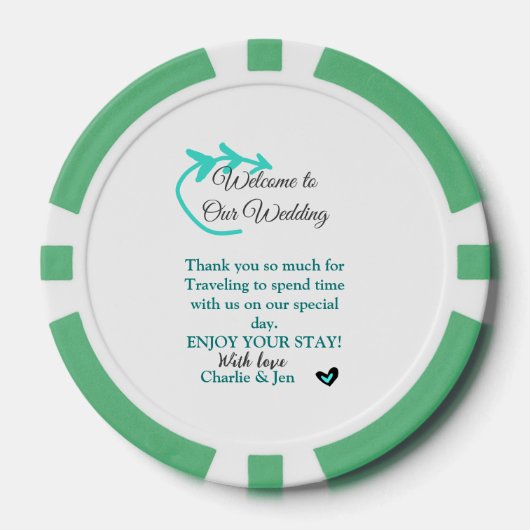 Wedding Destination Celebration welkom reizen Poker Chips (Voorkant)