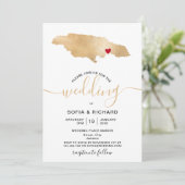 Wedding Destination Jamaica Moveable Heart Kaart (Staand voorkant)