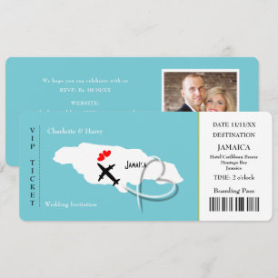Wedding Destination Jamaica Ticket Pass Photo Kaart