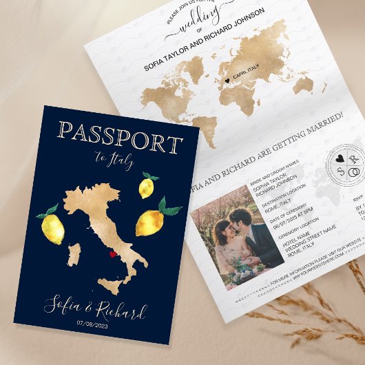 Wedding Destination Passport Gold Capri Italië