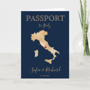 Wedding Destination Passport Gold Map Italië 