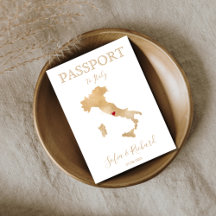 Wedding Destination Passport Gold Map Italië Uitno