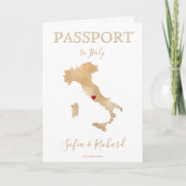 Wedding Destination Passport Gold Map Italië Uitno (Voorkant)