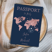 Wedding Destination Passport Gold Weltkarte
