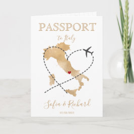 Wedding Destination Passport Gold Wereldkaart Ital