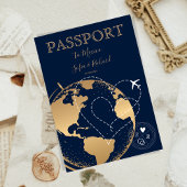 Wedding Destination Passport Gold Wereldkaart Plan