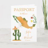 Wedding Destination Passport Mexico Map Waterverf (Voorkant)