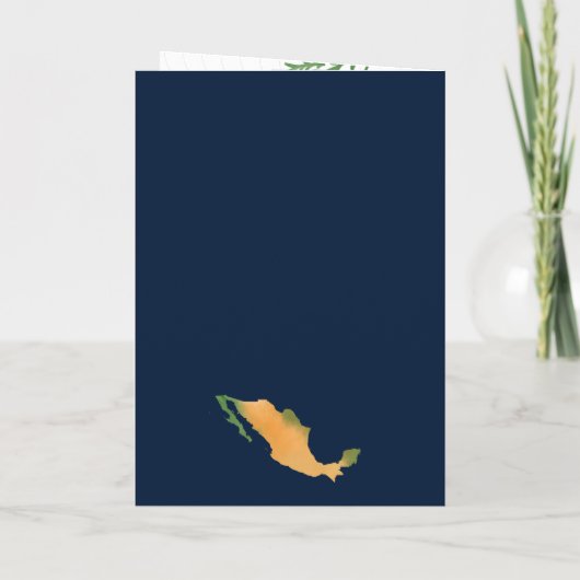 Wedding Destination Passport Mexico Map Waterverf (Achterkant)