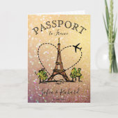 Wedding Destination Passport Paris France Eiffel (Voorkant)