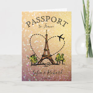 Wedding Destination Passport Paris France Eiffel