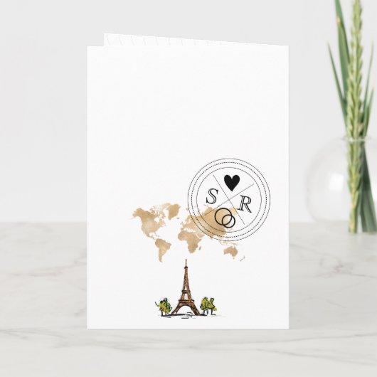 Wedding Destination Passport Paris France Eiffel (Achterkant)