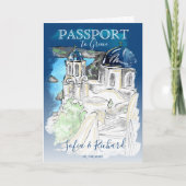 Wedding Destination Passport Santorini Greece Invi (Voorkant)