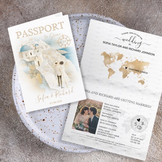 Wedding Destination Passport Santorini Griekenland