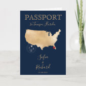 Wedding Destination Passport US Map Florida (Voorkant)