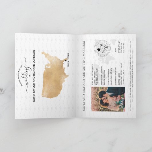 Wedding Destination Passport US Map Florida (Binnen)