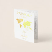 Wedding Destination Passport Wereldkaart Folie Kaarten (Voorkant)