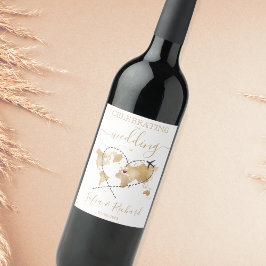 Wedding Destination Passport Wereldkaart Italy Hea Wijn Etiket