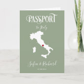 Wedding Destination Passport Wereldkaart Italy Sag (Voorkant)