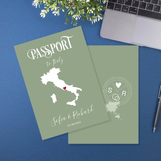 Wedding Destination Passport Wereldkaart Italy Sag