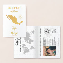 Wedding Destination Passport Wereldkaart Mexico Fo Folie Kaarten