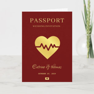 Wedding Destination Red Passport Wereldkaart