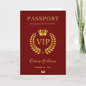 Wedding Destination Red Passport Wereldkaart VIP (Voorkant)