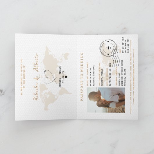 Wedding Destination Red Passport Wereldkaart VIP (Binnen)