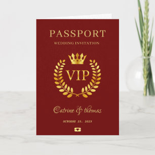 Wedding Destination Red Passport Wereldkaart VIP