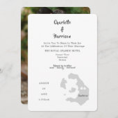 Wedding Destination Santorini Foto Uitnodiging (Voorkant / Achterkant)