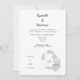 Wedding Destination Santorini Foto Uitnodiging