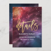 Wedding Detail Enclosure Star Nebula Constellation Kaart (Voorkant / Achterkant)