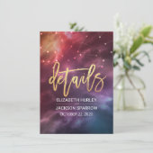 Wedding Detail Enclosure Star Nebula Constellation Kaart (Staand voorkant)
