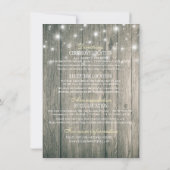 Wedding Detail Rustic Wood Mason Jars String Light Kaart (Achterkant)