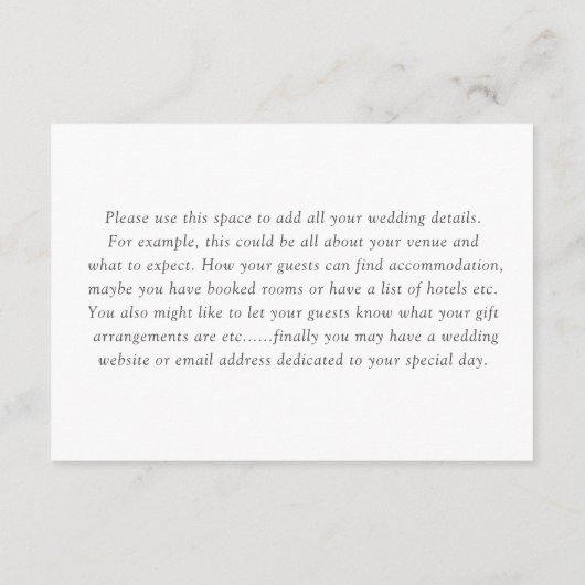 Wedding Details Burgundy Rose Watercolor Informatiekaartje (Achterkant)